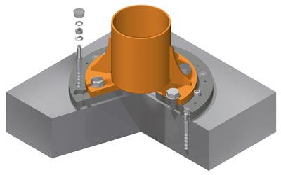 VerbundAnker-System für Säulenschwenkkran Schwenkbereich 360 Grad, Traglast 1000 kg, Ausladung 3000 mm