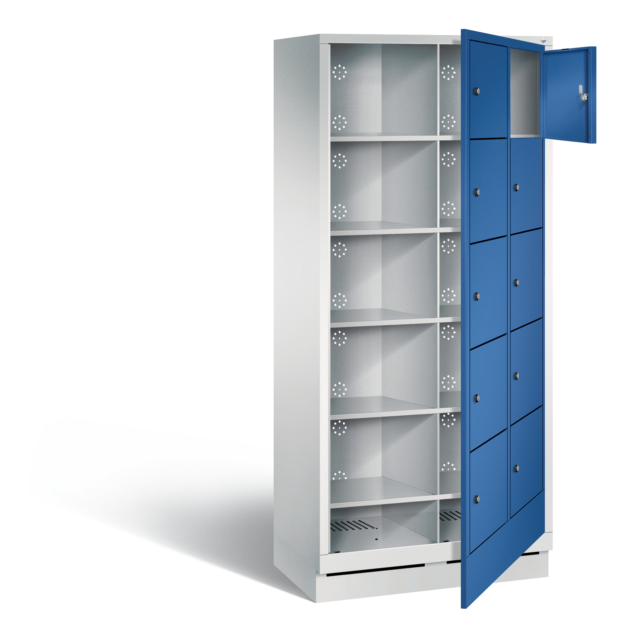 C+P Wäsche-Ausgabeschrank Evolo, H1800xB810xT500mm, 7035/5010