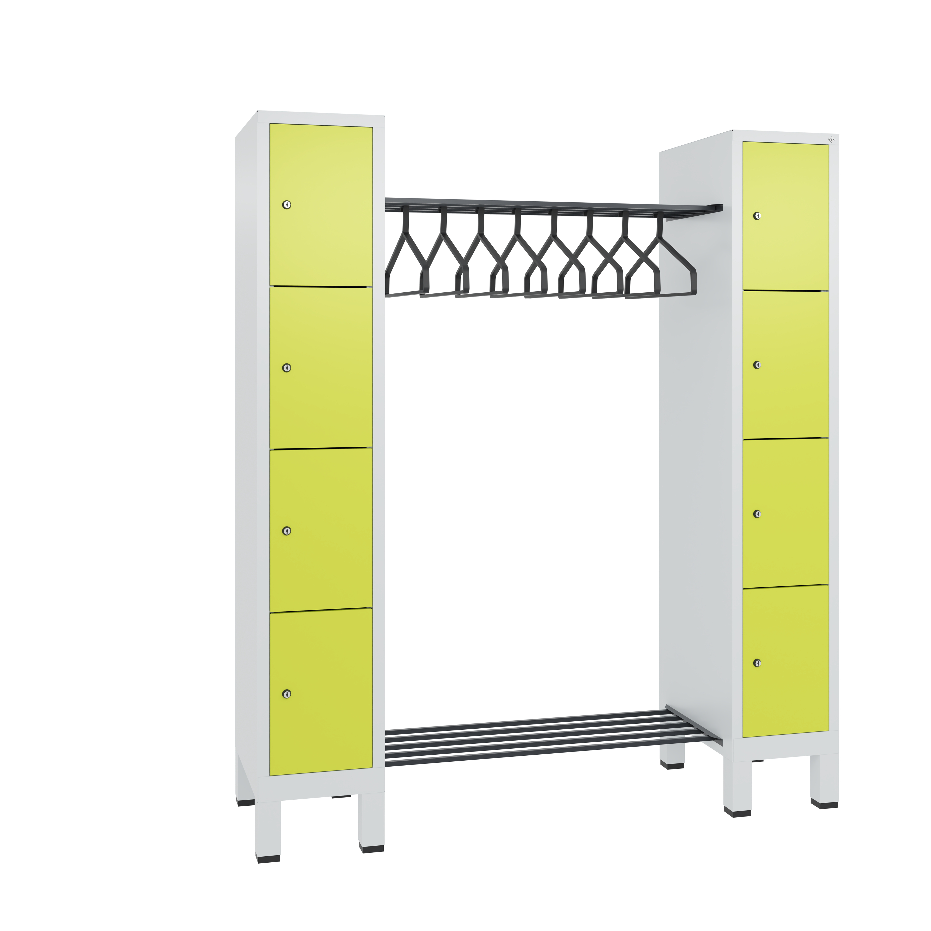 C+P Offene Garderobe Evolo, H1850xB1591xT500mm, 7035/0024