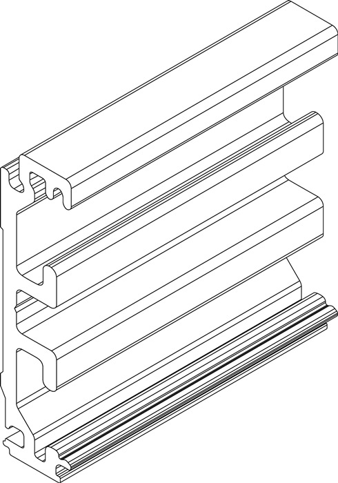 Zargenausgleichsprofil Wm.Alu.Edelstahl-Look L.1650mm Levolan 60/120 GEZE
