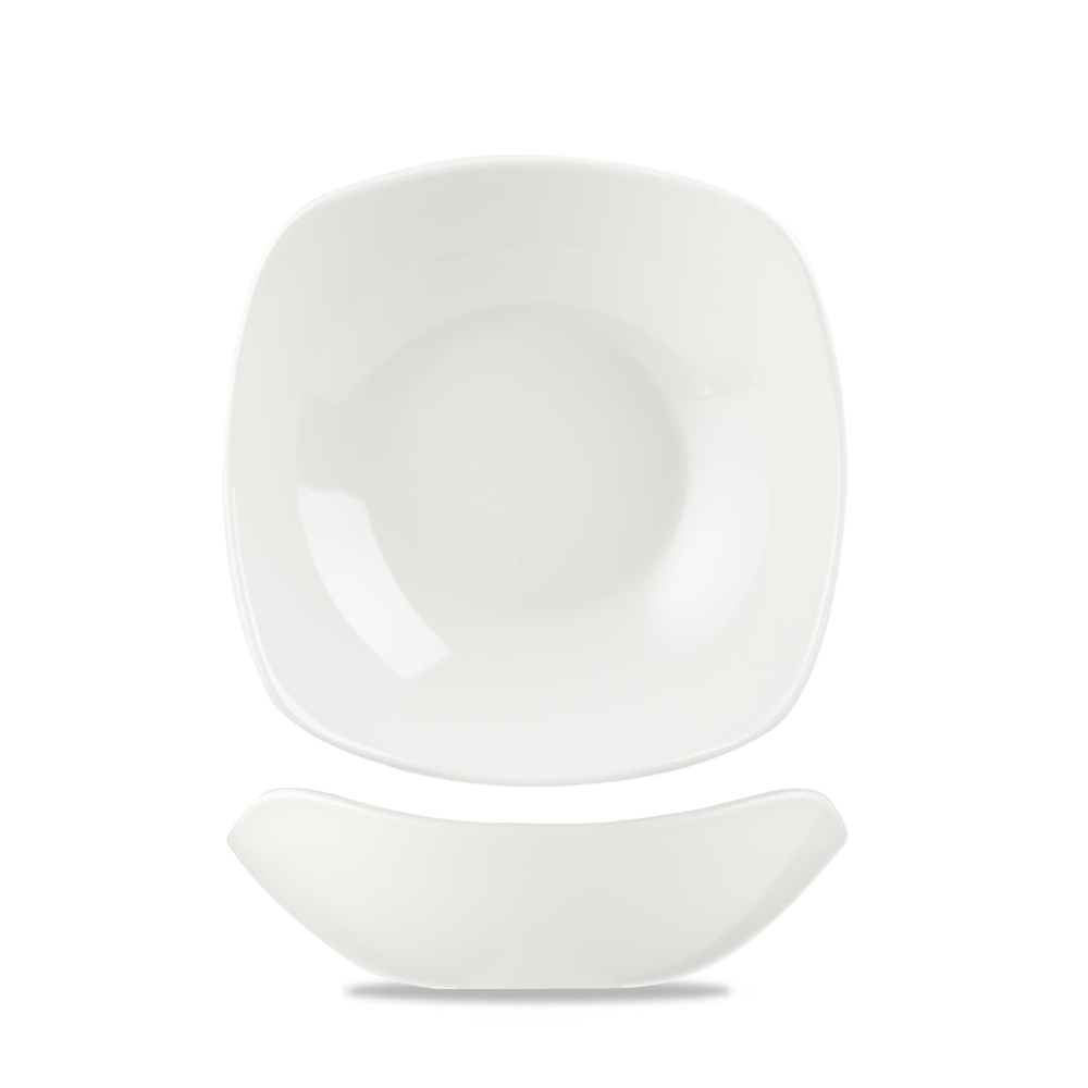 Churchill Super Vitrified X² White Teller Tief Quadratisch 17,5cm, 12 Stück, Weiß