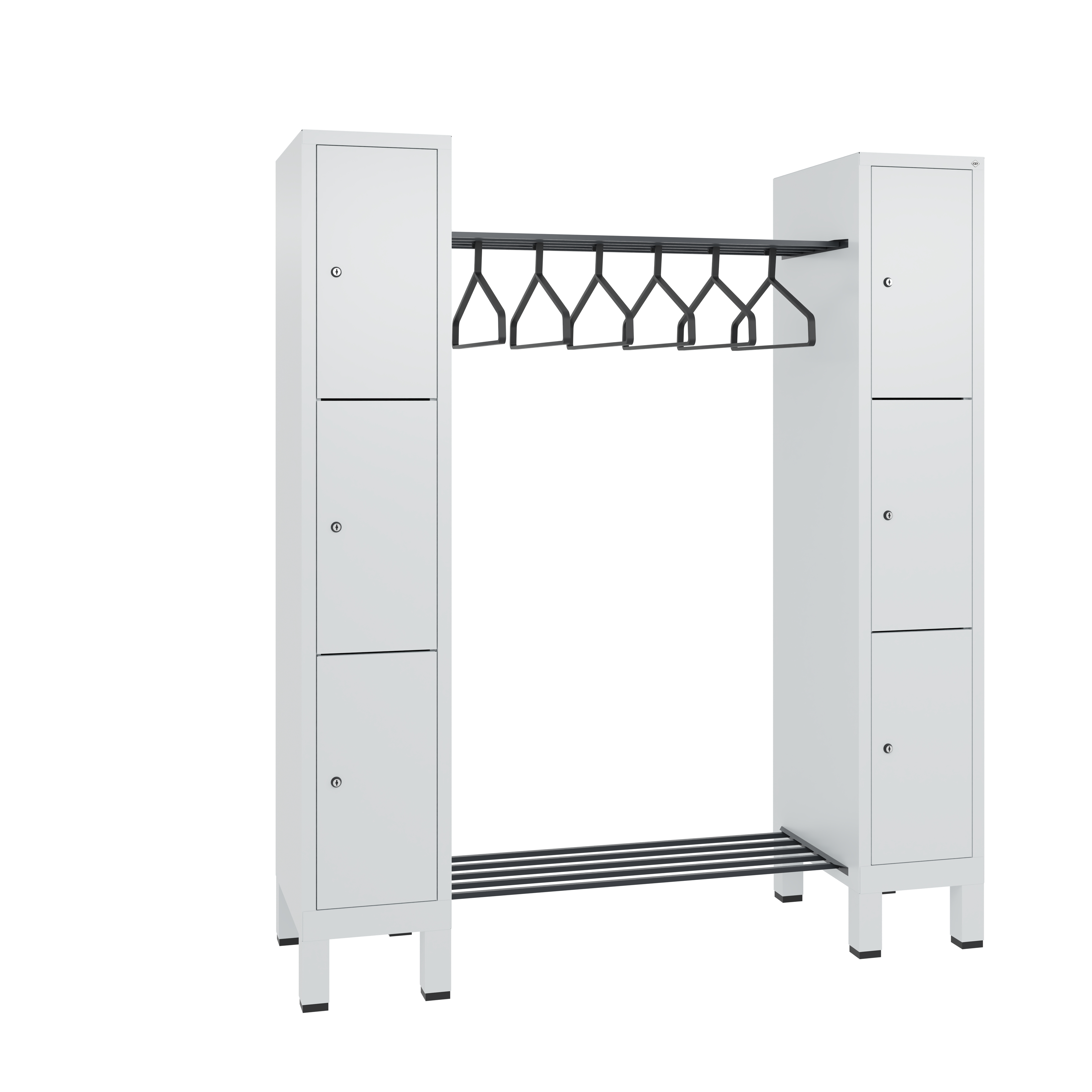 C+P Offene Garderobe Evolo, H1850xB1591xT500mm, 7035/7035