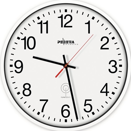 Wanduhr Funkuhr Ku.weiß 1,5 V Zahlen