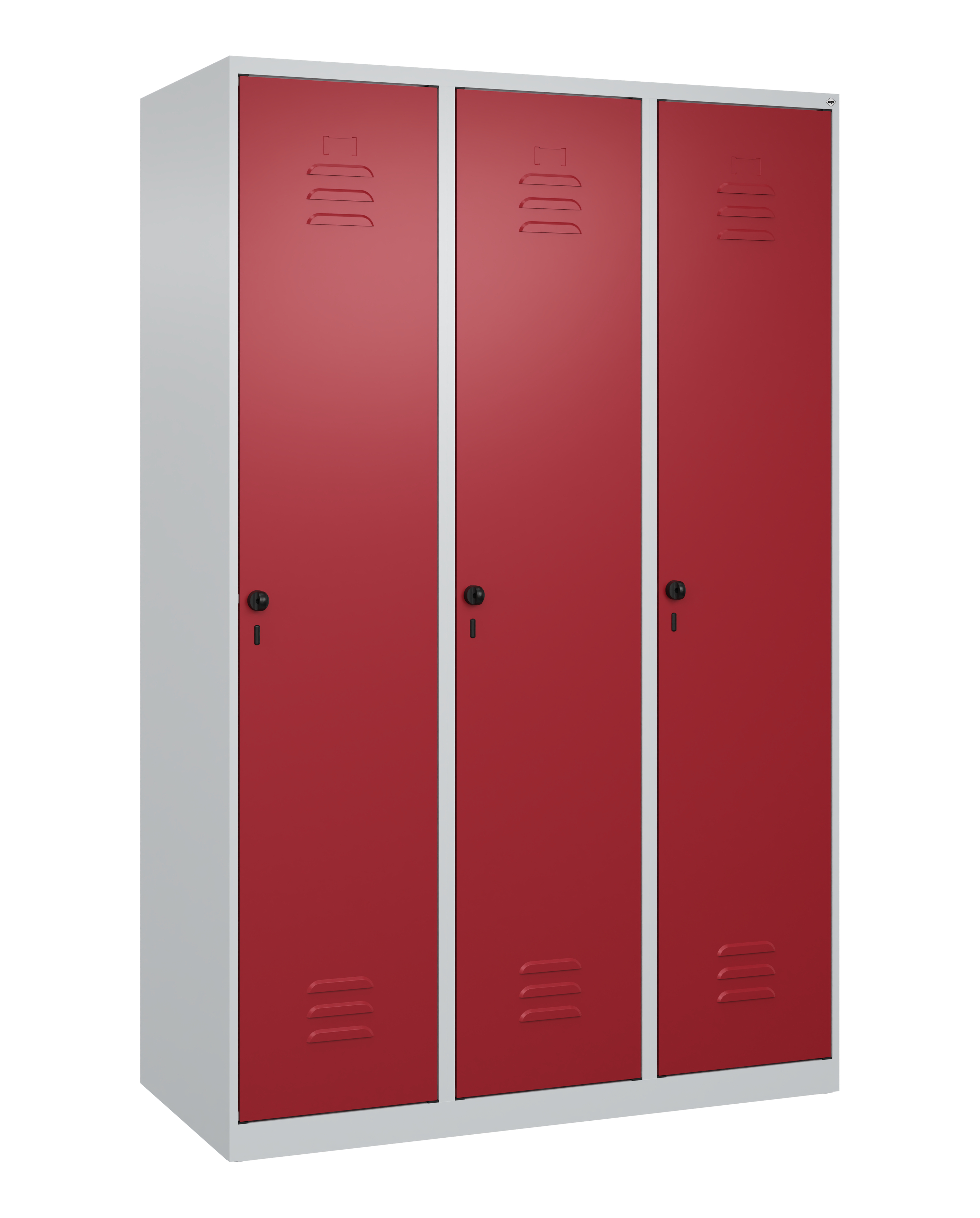 C+P Spind Classic PLUS, 3 Abteile, 1850x1200x500mm, 7035/3003