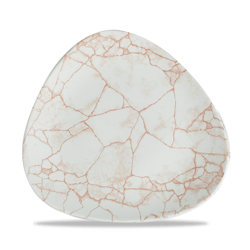 Churchill Super Vit Studio Prints Kintsugi Flache Dreieckige Teller 22,9 cm, 12 Stück, Koralle