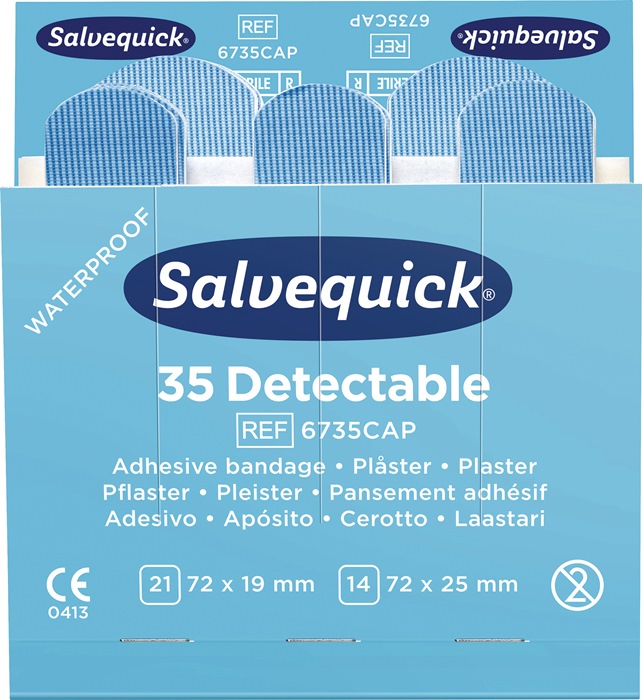 Pflasterstrips Salvequick detectable 6 Nachfüllpack je 35 St.SALVEQUICK