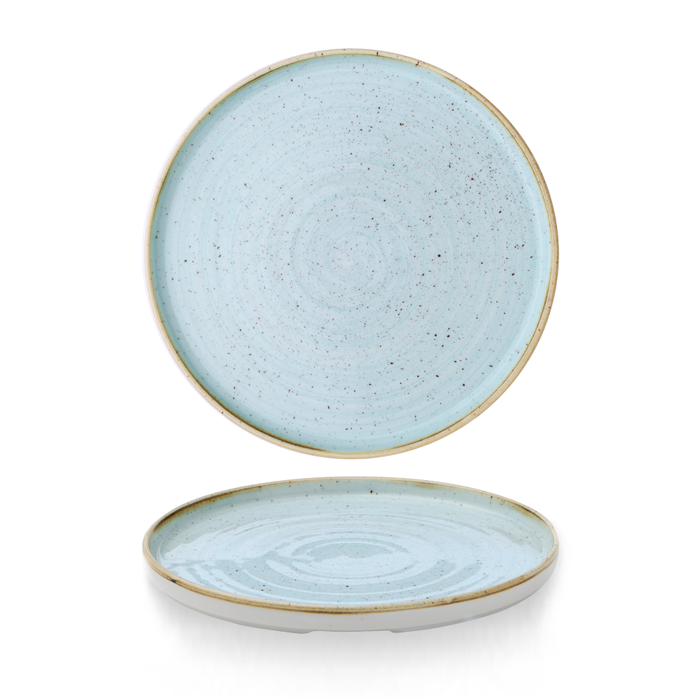 Churchill Super Vit Stonecast Flache Teller mit Steilrand, 26 cm, 6 Stück, Entenei-Design