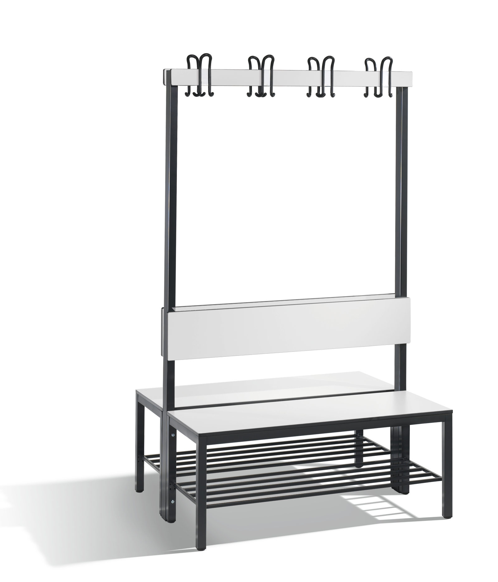 C+P Doppelseitige Garderobenbank mit Rückenlehne, Basic Plus, H1650xB1000xT760mm