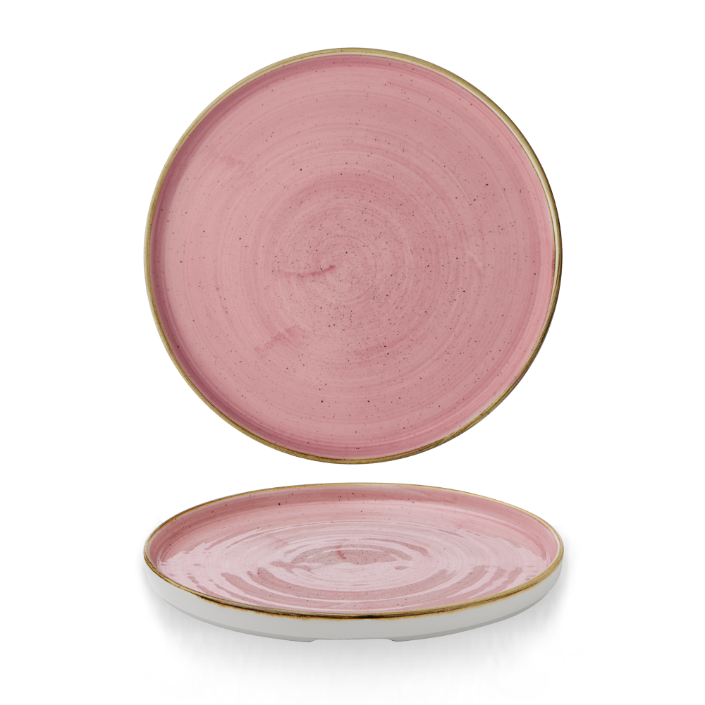 Churchill Super Vit Stonecast Flache Teller mit Steilrand, 26 cm, 6 Stück, Blütenrosa, rund