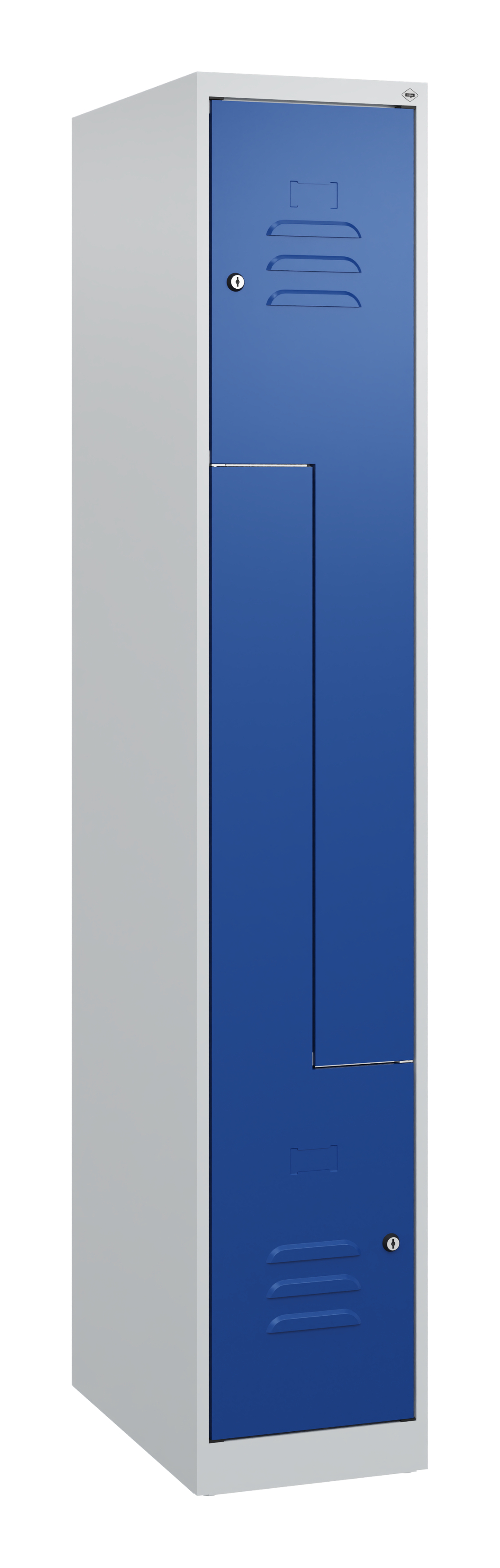C+P Z-Spind Classic PLUS, 2 Abteile, 1700x300x500mm, 7035/5010