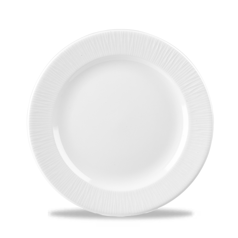 Churchill Super Vitrified Bambus Flache Teller 23,4 cm, 12 Stück, Weiß, Rund