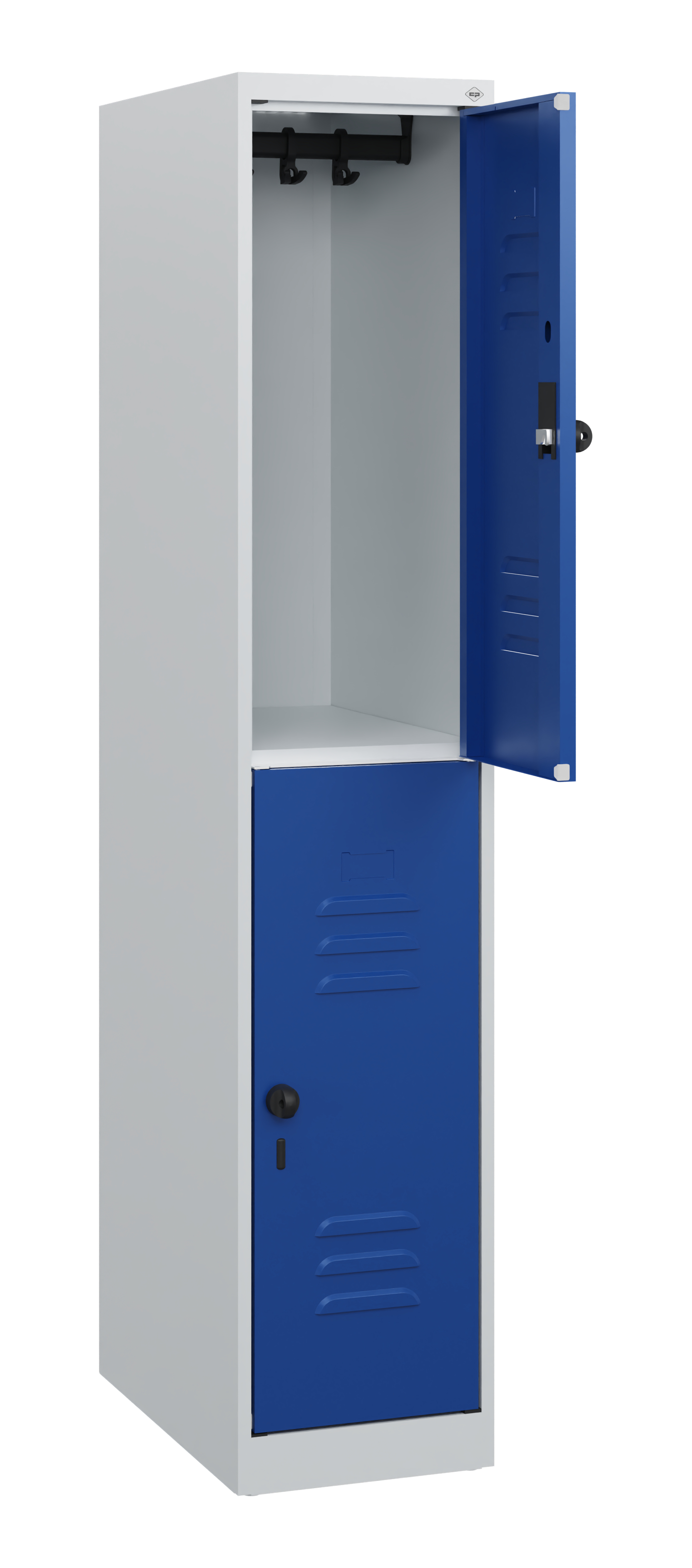 C+P Doppelstock-Spind Classic PLUS, 1 Abteil, 1530x300x500mm, 7035/5010