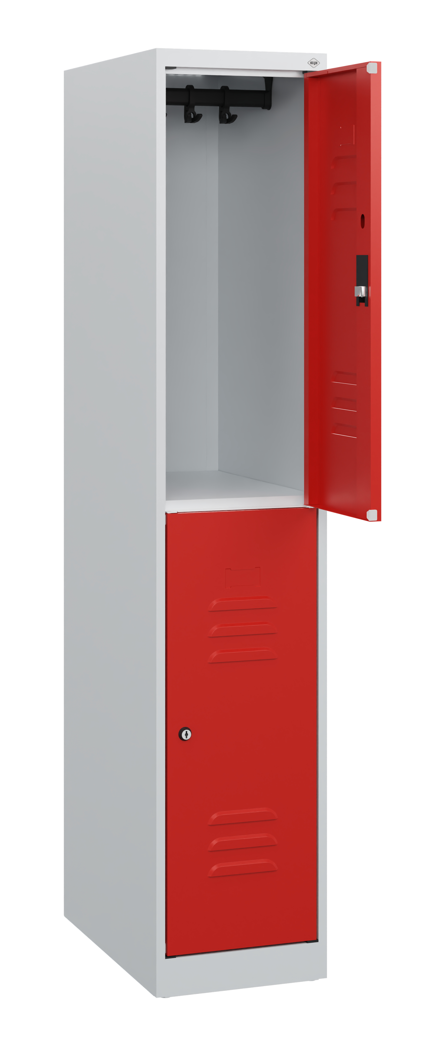 C+P Doppelstock-Spind Classic PLUS, 1 Abteil, 1530x300x500mm, 7035/3020