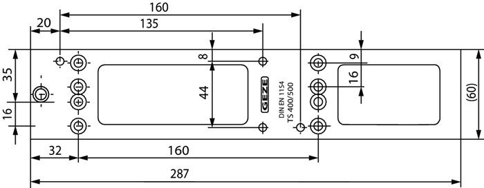 Montageplatte f.TS 4000/TS 5000 weiß 9016 GEZE