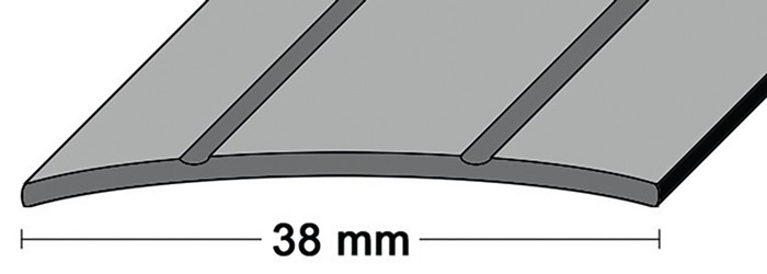 LM-Übergangsschiene B.38mm L.90cm Alu.bronzef.2 Rillen mittig gel.PG