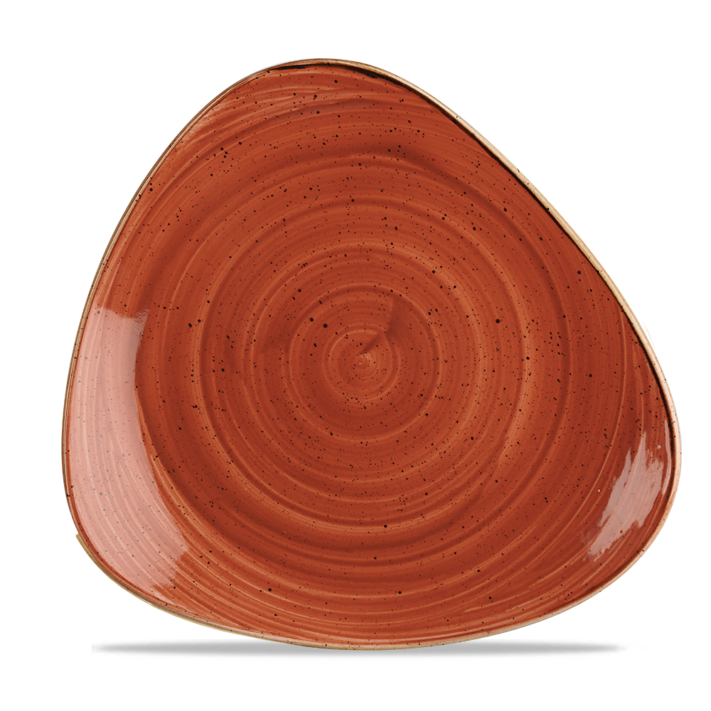 Churchill Super Vitrified Stonecast Orange Cream Teller Dreieck 26,5cm, 12 Stück Gewürzorange