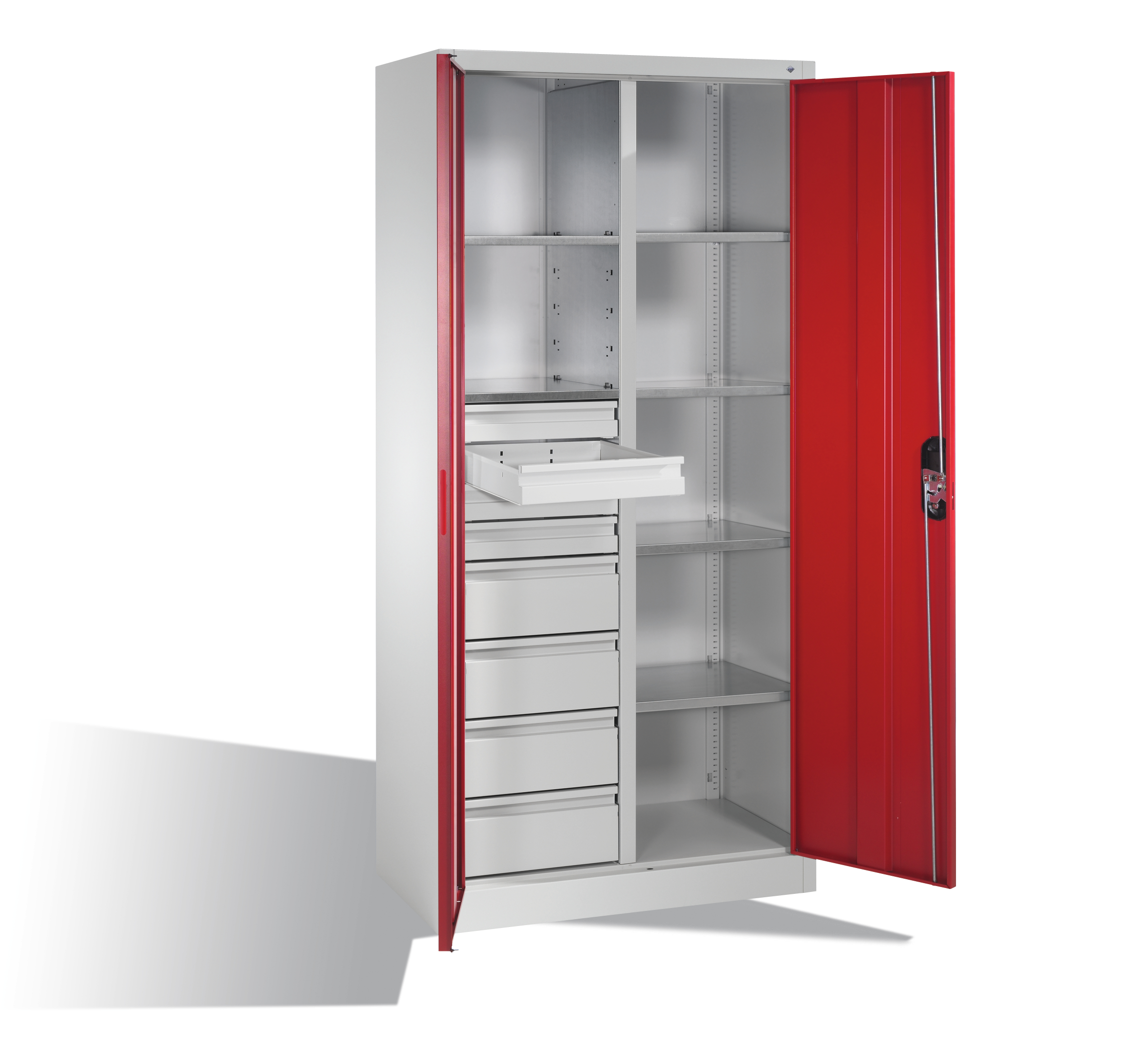 C+P Flügeltürenschrank Acurado, H1950xB930xT500mm, 7035/3003
