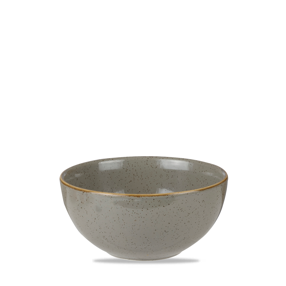 Churchill Super Vitrified Stonecast Peppercorn Suppentasse 47Cl, 12 Stück, Pfeffergries Rund