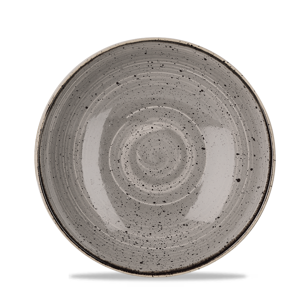 Churchill Super Vitrified Stonecast Peppercorn Schale Tief Coup 24,8cm, 12 Stück Pfeffergries Rund
