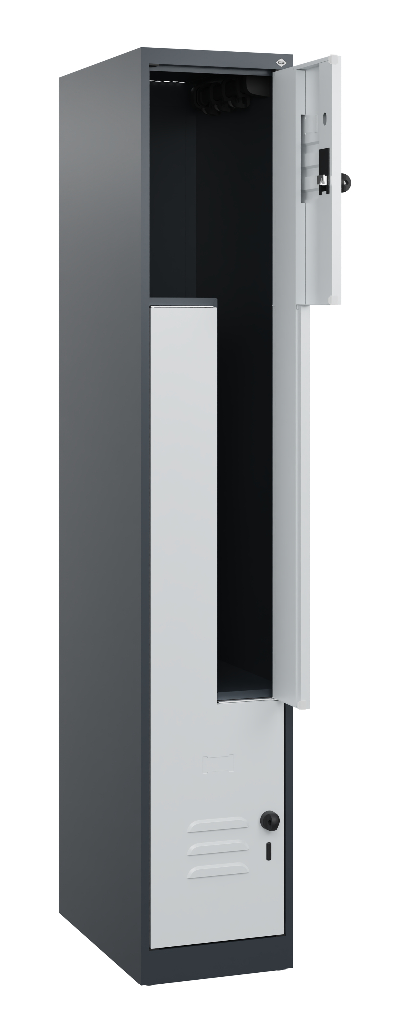 C+P Z-Spind Classic PLUS, 2 Abteile, 1700x300x500mm, 7016/7035