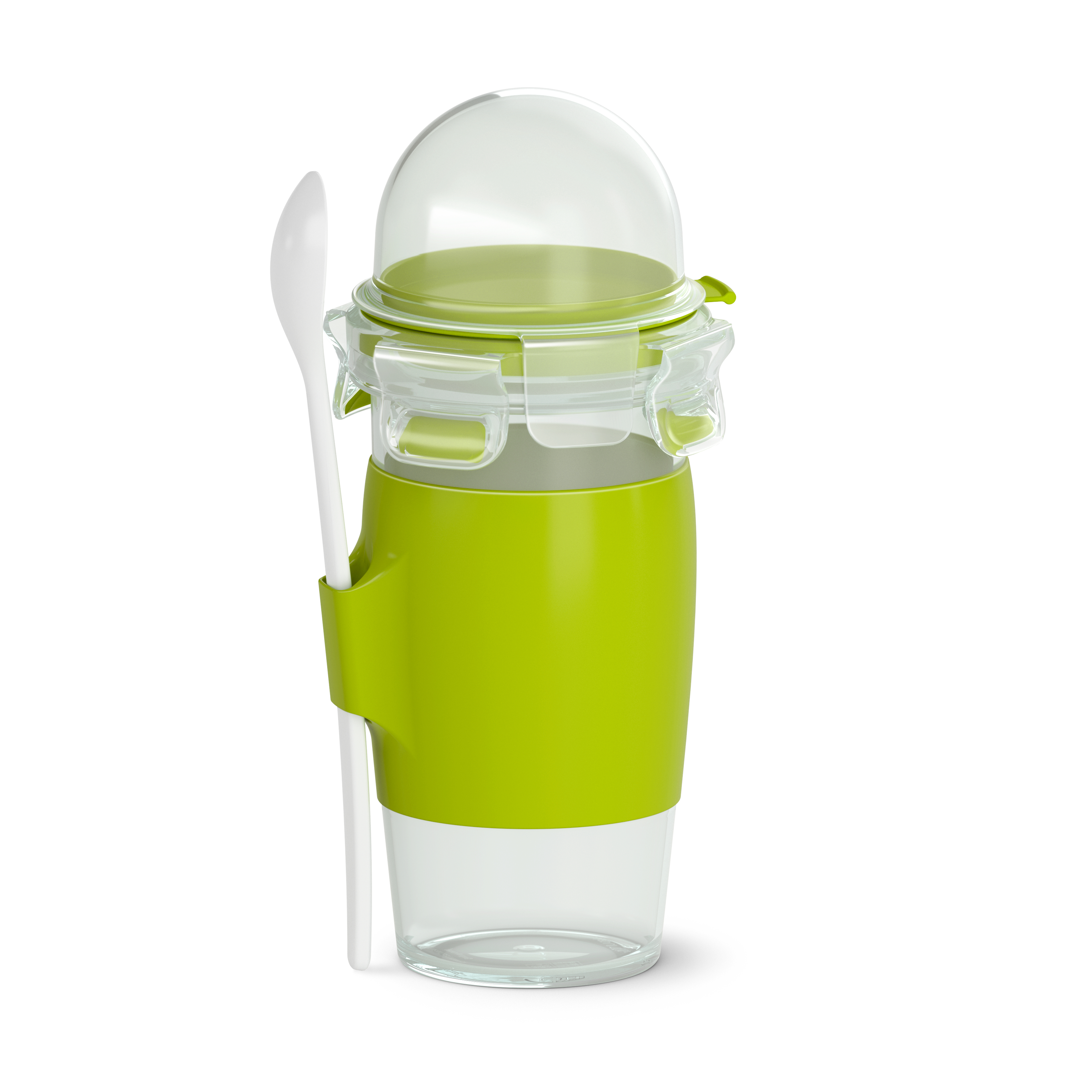 EMSA CLIP & GO Yoghurt Mug 0,45 L mit Löffel und Toppingbehälter