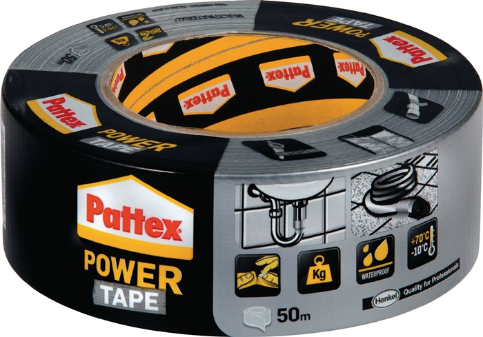 Gewebeband Power-Tape silber-grau L.50m B.50mm Rl.PATTEX