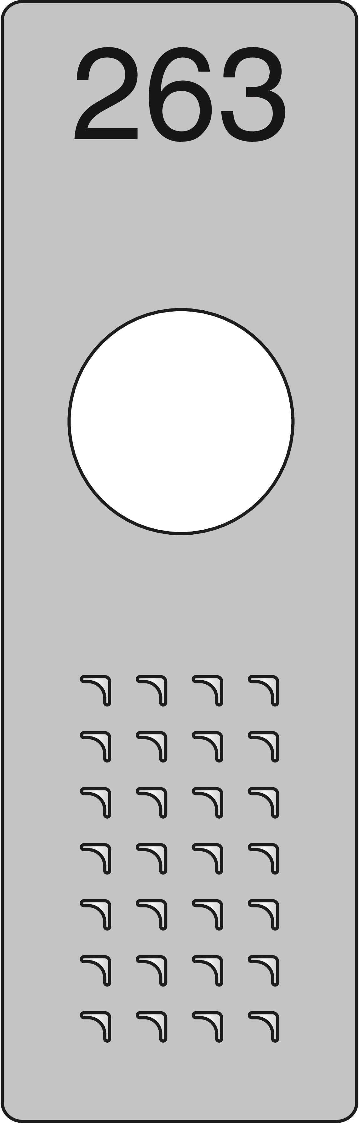 C+P Kunststoff-Nummernschild eckig, inkl. Türschutz im Schlossbereich, selbstkle