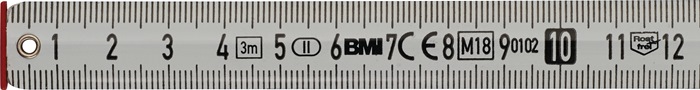 Taschenrollbandmaß BMImeter L.2m B.16mm mm/cm EG II Ku.Linealfunktion BMI