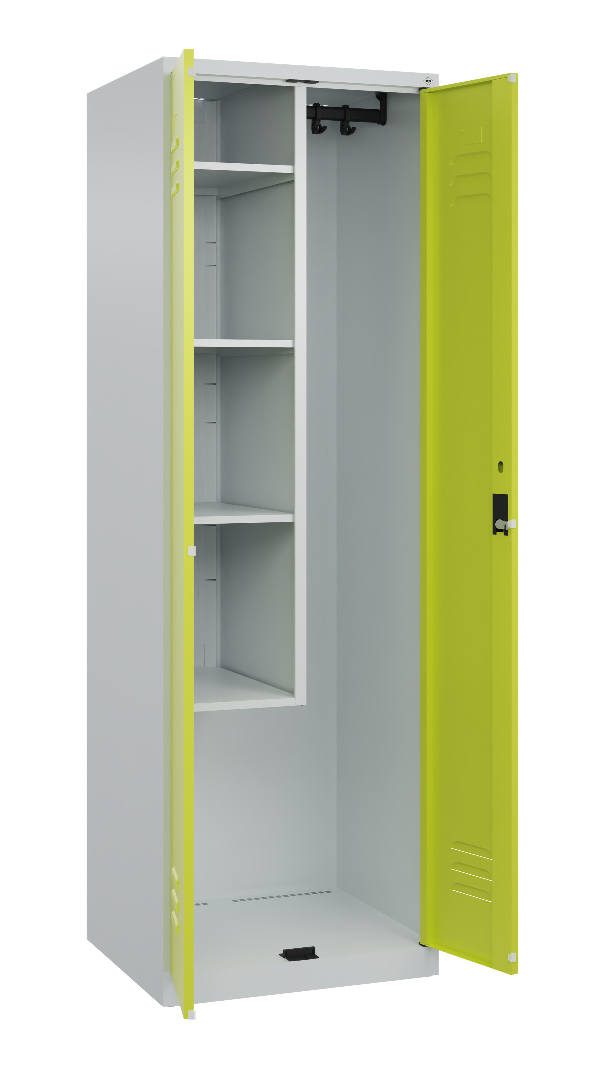C+P Putzmittel-Spind Classic PLUS, 2 Abteile, 1850x600x500mm, 7035/0024