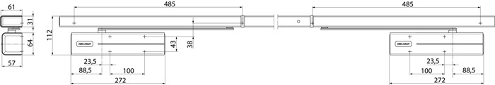 ASSA ABLOY Gleitschienentürschließer-Set weiß 9016 EN 3-6