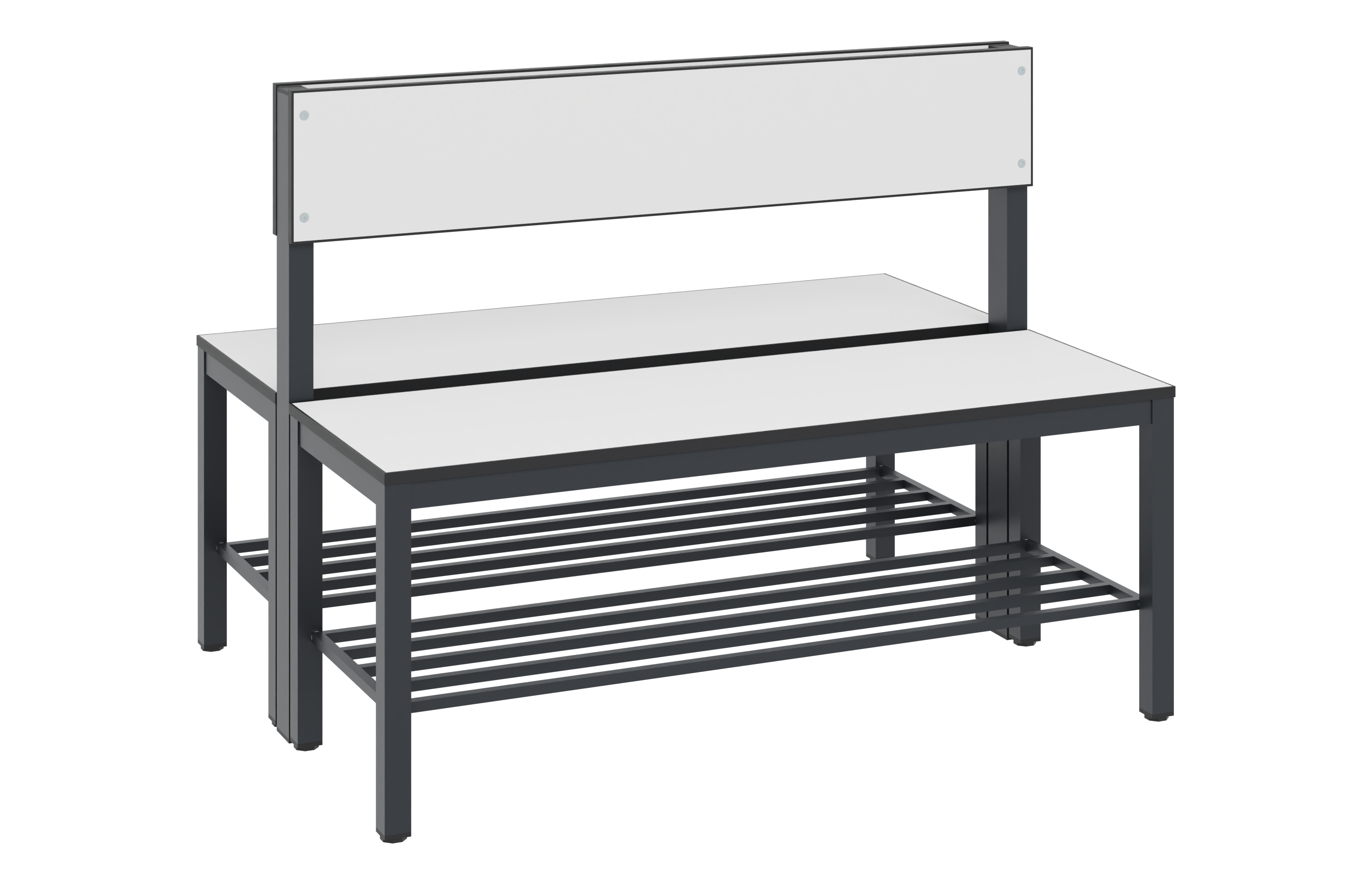 C+P Doppelseitige Sitzbank mit Rückenlehne, Basic Plus, H796xB1000xT760mm, 7021