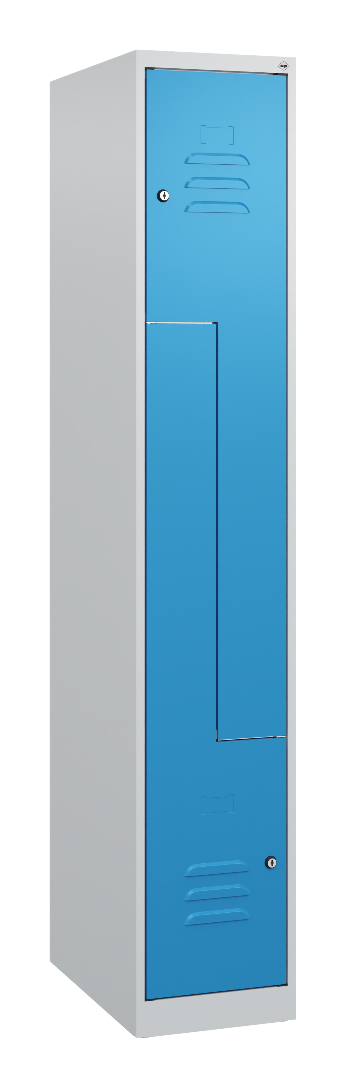 C+P Z-Spind Classic PLUS, 2 Abteile, 1700x300x500mm, 7035/5012