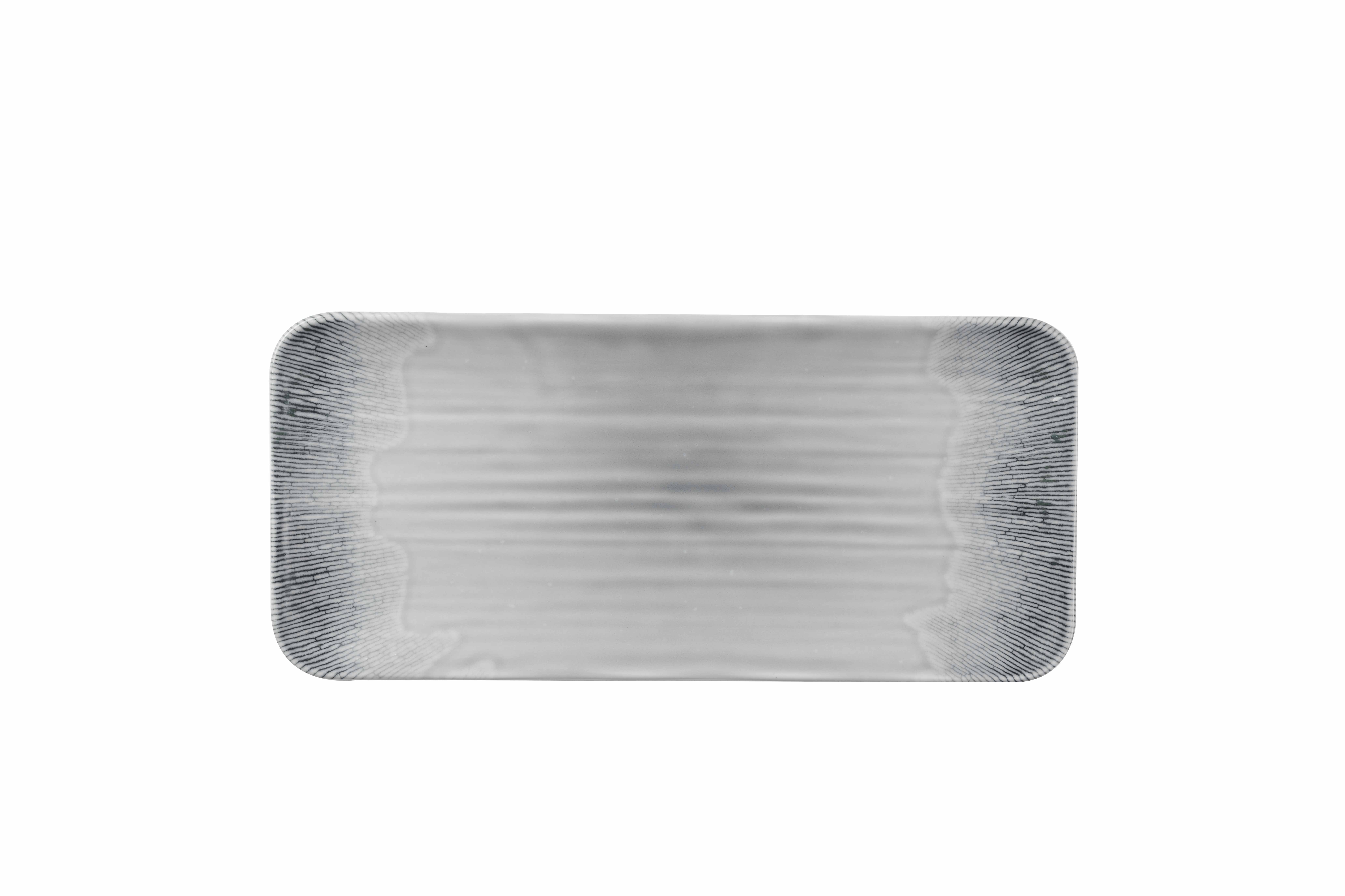 Dudson Harvest Flux Grey Organische Rechteckige Platte, 35x16cm, Grau, 12 Stück