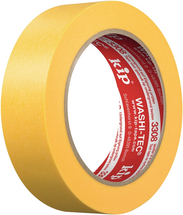 Abdeckband 3308 WASHI-TEC®Premium Plus Goldkrepp® glatt gelb L.50m B.48mm Rl.KIP