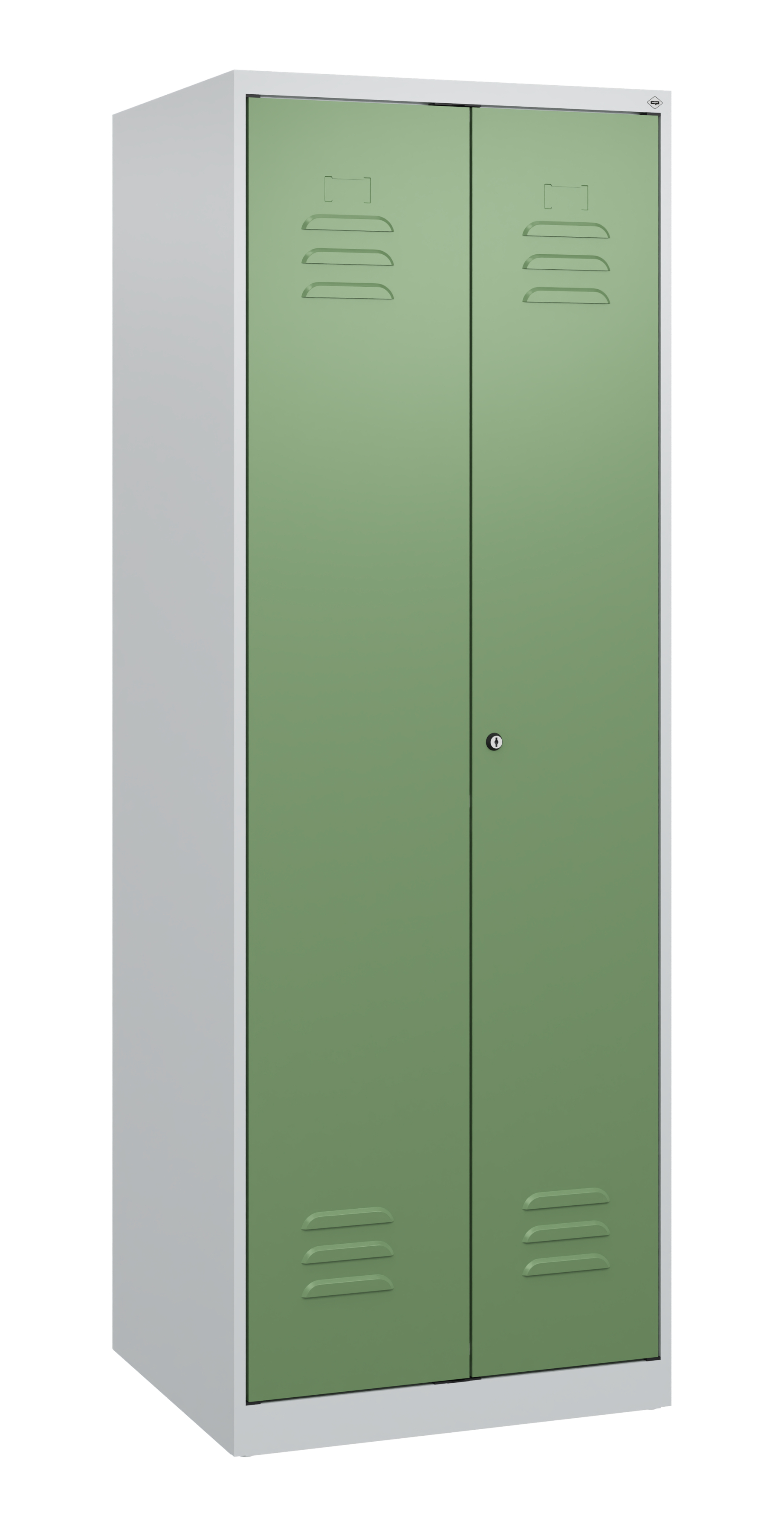 C+P Schwarz-Weiß-Spind Classic PLUS, 2 Abteile, 1700x600x500mm, 7035/6011