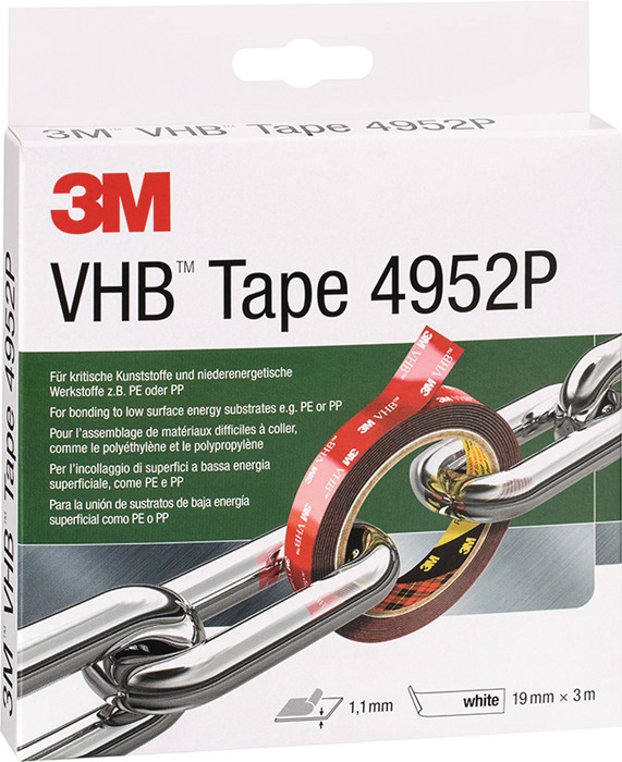 Montageband VHB Tape 4952P weiß L.3m B.19mm Rl.3M