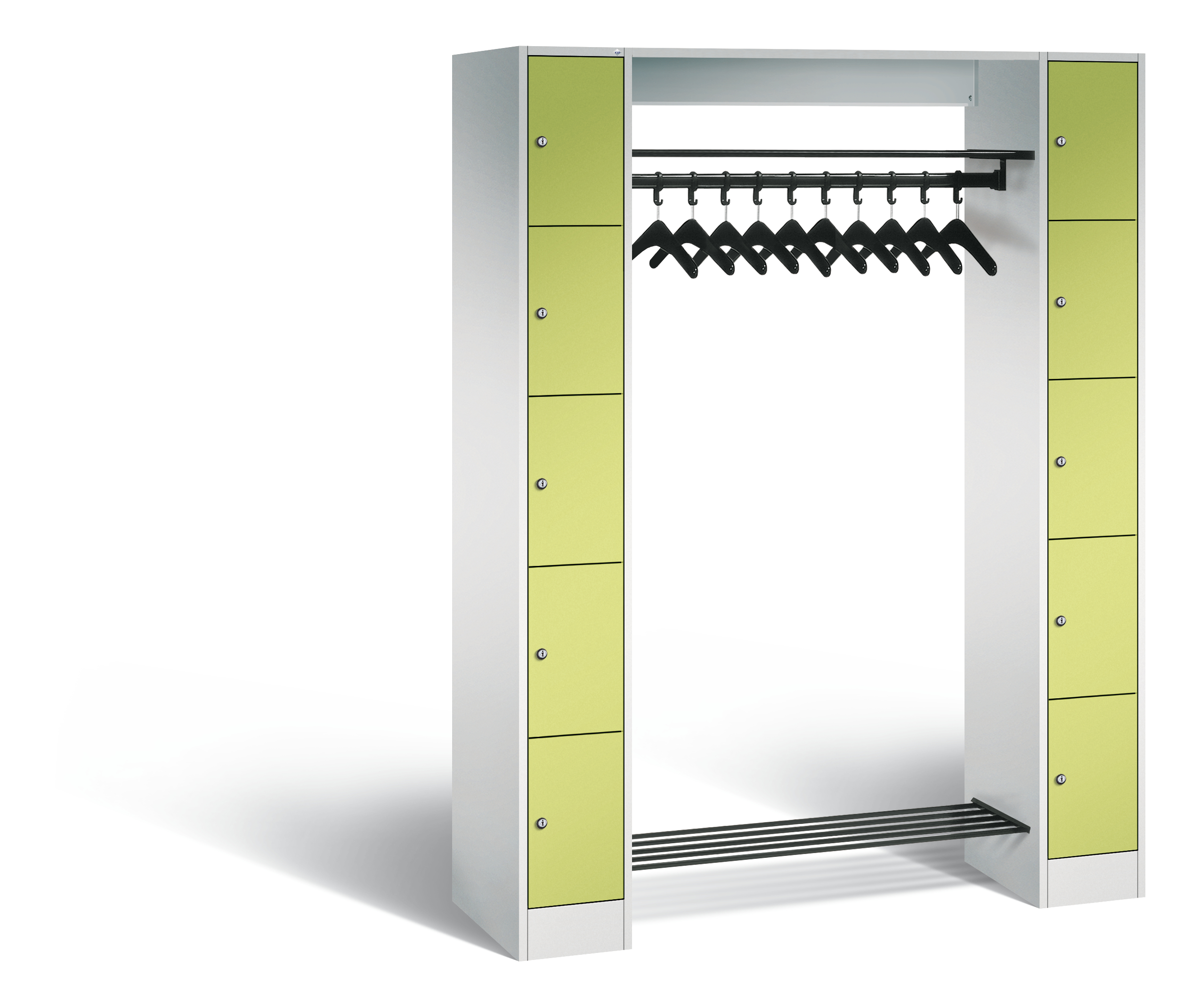C+P Offene Garderobe, H1950xB1430xT480mm, 7035/0024