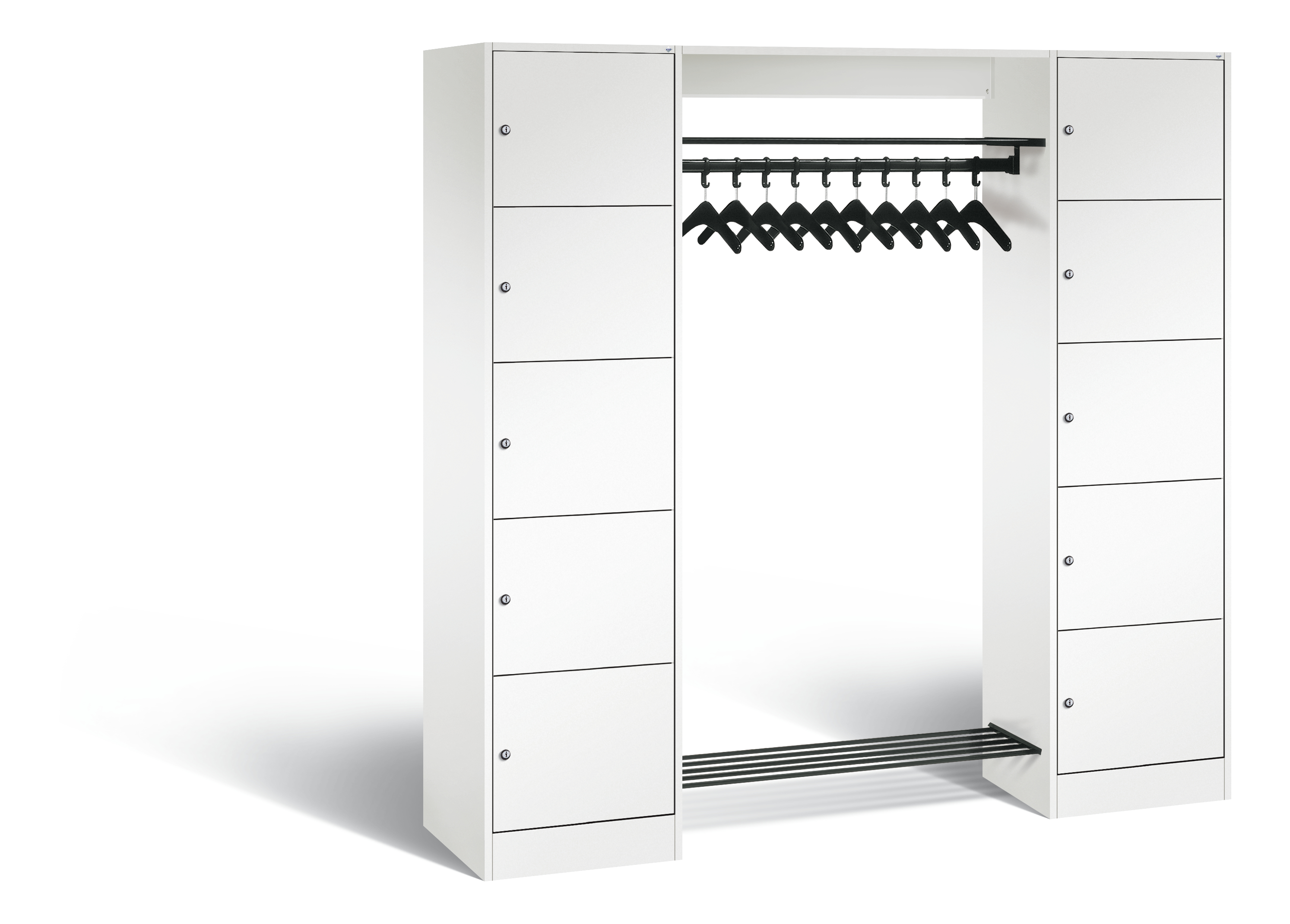 C+P Offene Garderobe Vesto, H1950xB1870xT480mm, 9016/9016