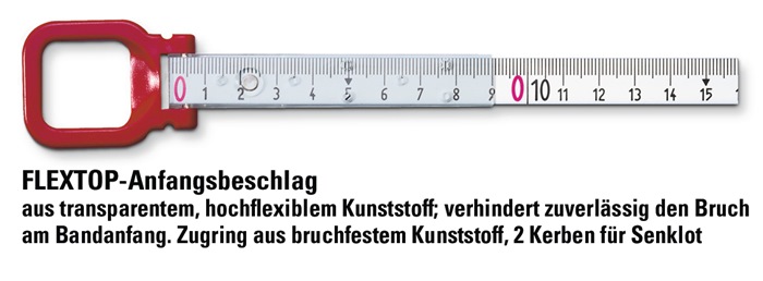 Rahmenbandmaß ERGOLINE L.50m Band-B.13mm B mm/cm EG II Alu.gelb Stahlmaßband BMI