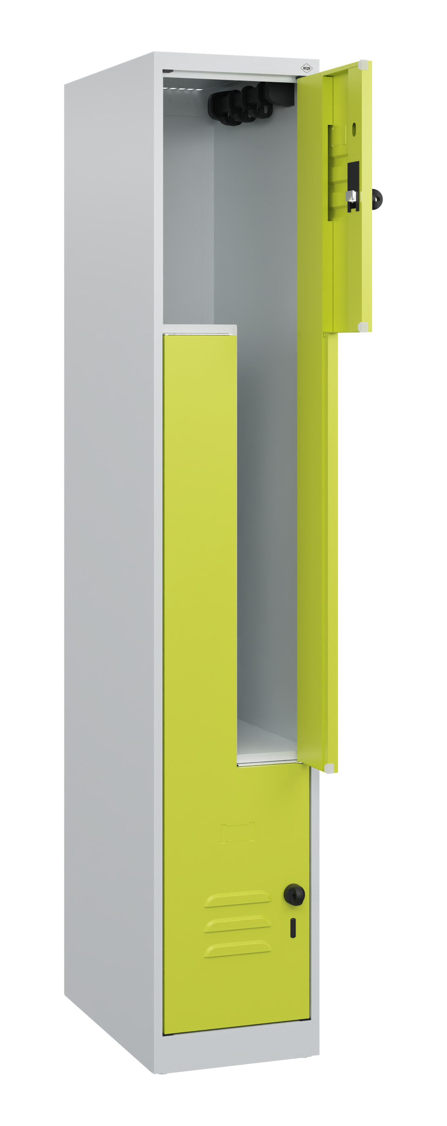C+P Z-Spind Classic PLUS, 2 Abteile, 1700x300x500mm, 7035/0024