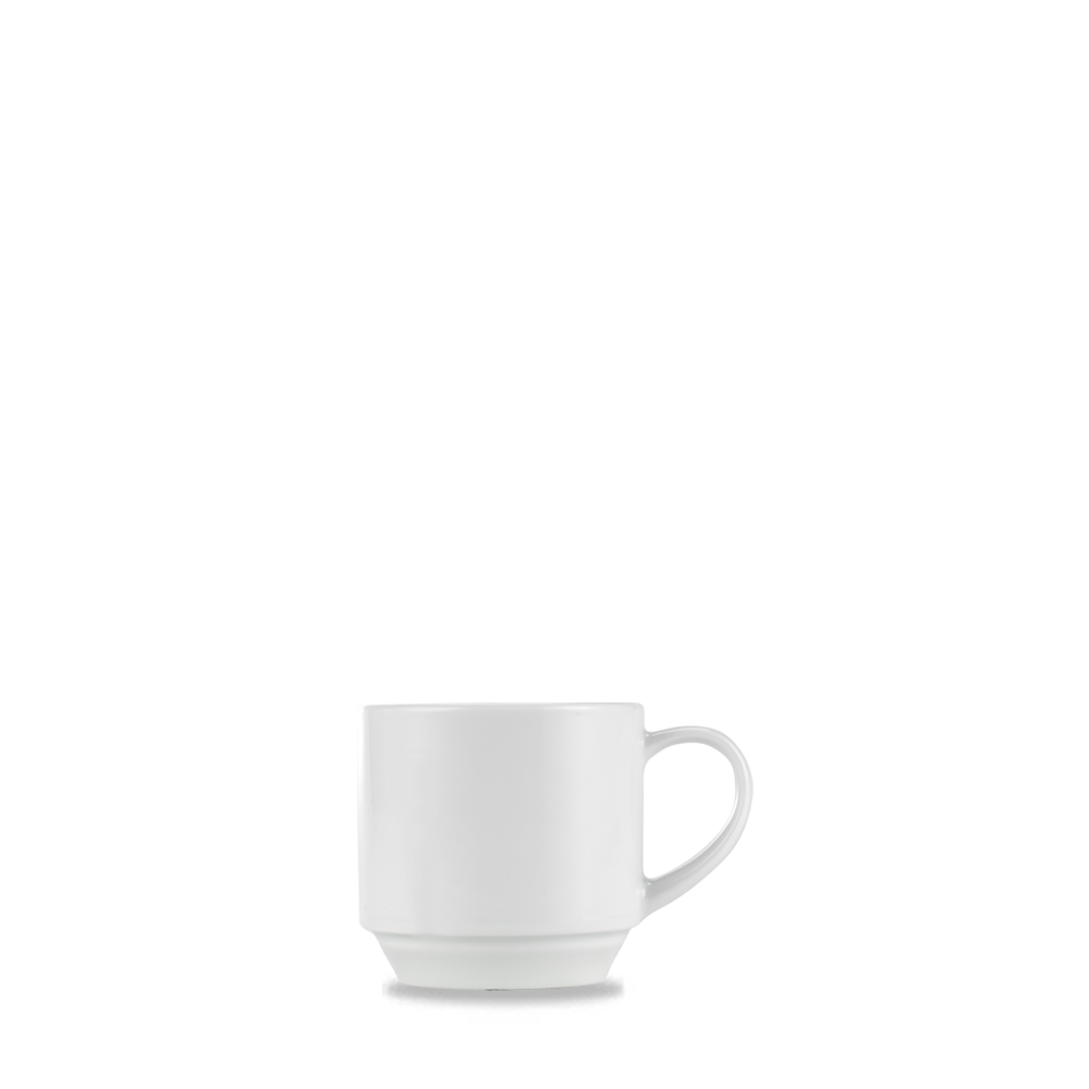 Churchill Art De Cuisine Menu Beverage Porzellan Kaffee-/Teetasse stapelbar 21Cl, 6 Stück, weiß, rund