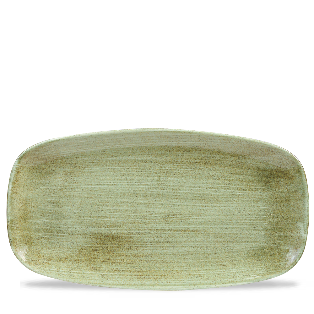 Churchill Super Vitrified Stonecast Patina Platte, 6 Stück, Rechteckig 35,5x18,9cm, Verbranntes Grün