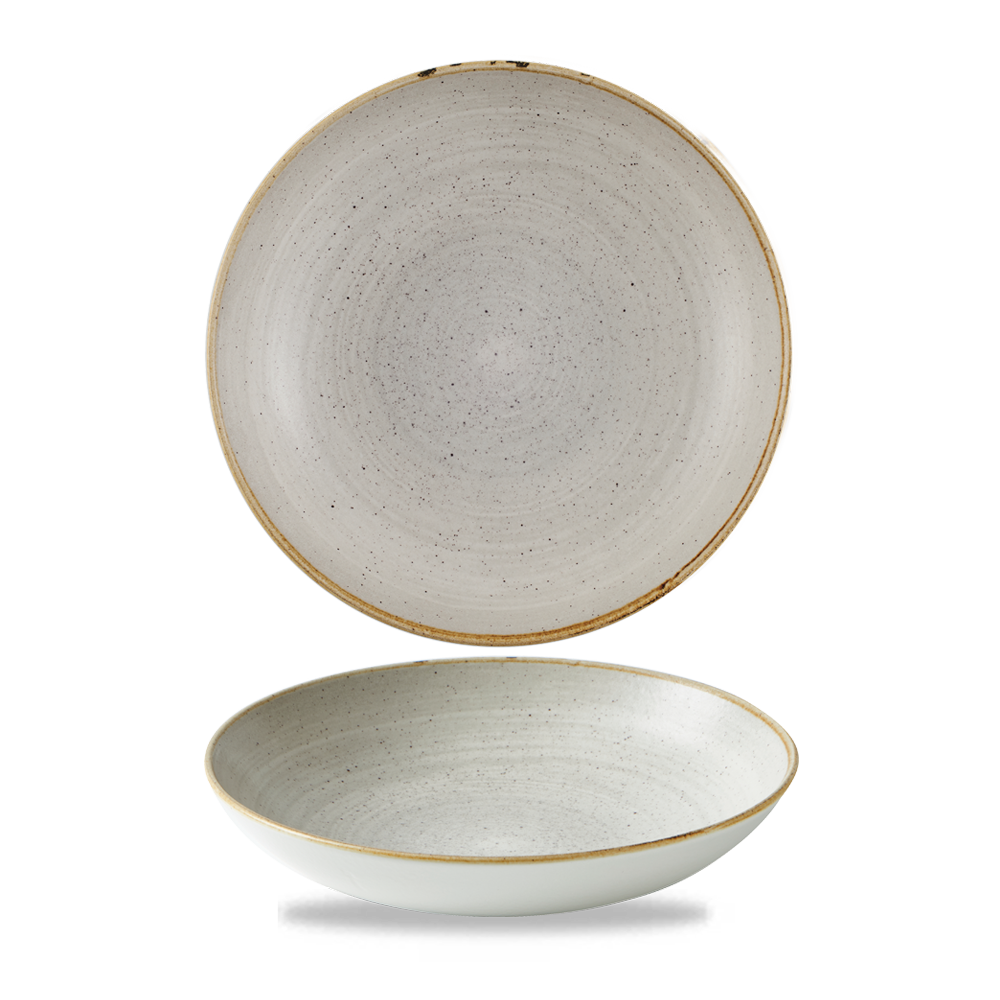 Churchill Super Vit Stonecast Raw Teller Tief Coup 18,2 cm/42,6 cl, 12 Stück, Grau, Rund