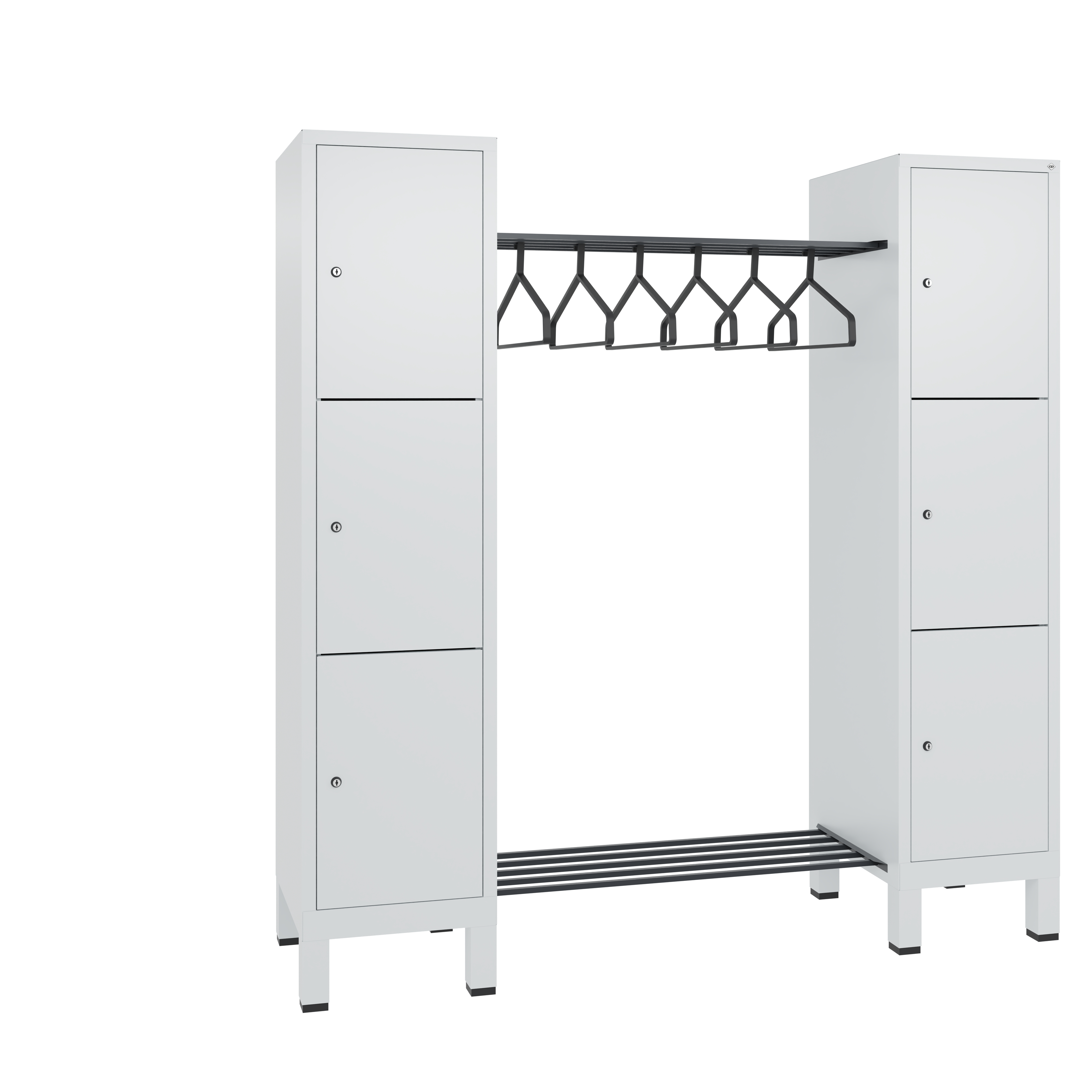 C+P Offene Garderobe Evolo, H1850xB1790xT500mm, 7035/7035