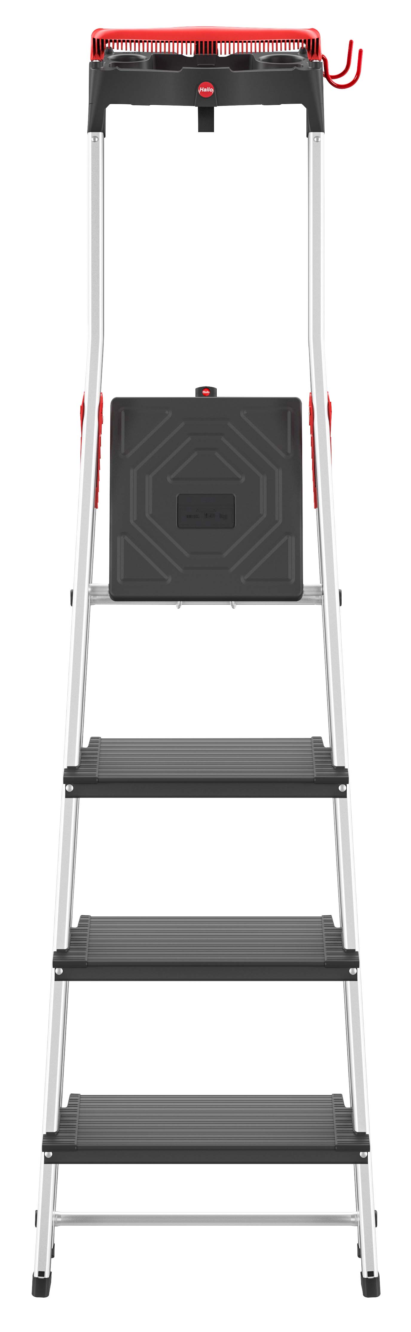 Hailo L100 TopLine, Alu-Sicherheits-Stehleiter, 4 Stufen