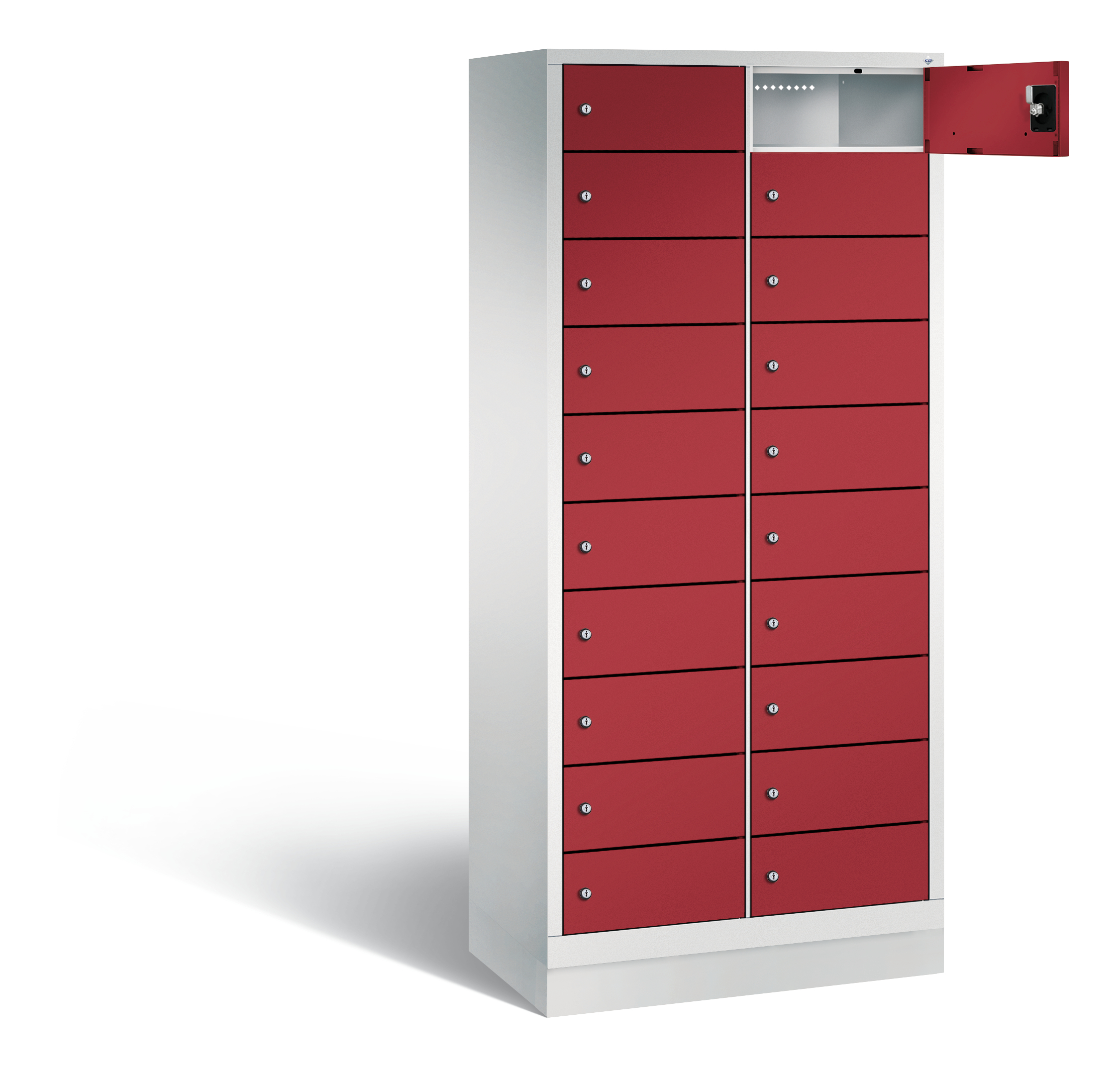 C+P Schließfachschrank Evolo, H1800xB810xT500mm, 7035/3003