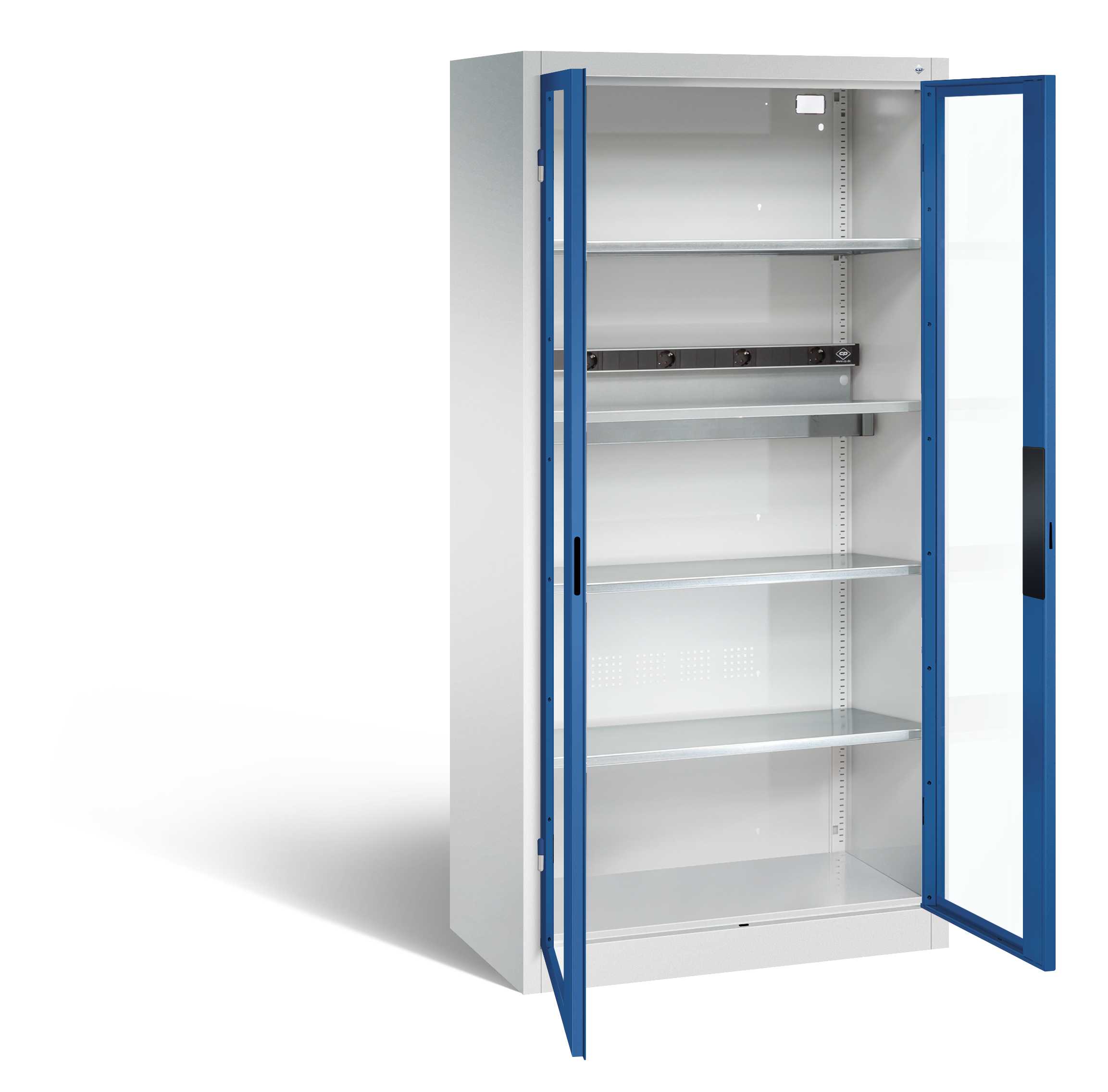 C+P Akkuladeschrank Serie 89, H1950xB930xT500mm, 7035/5010