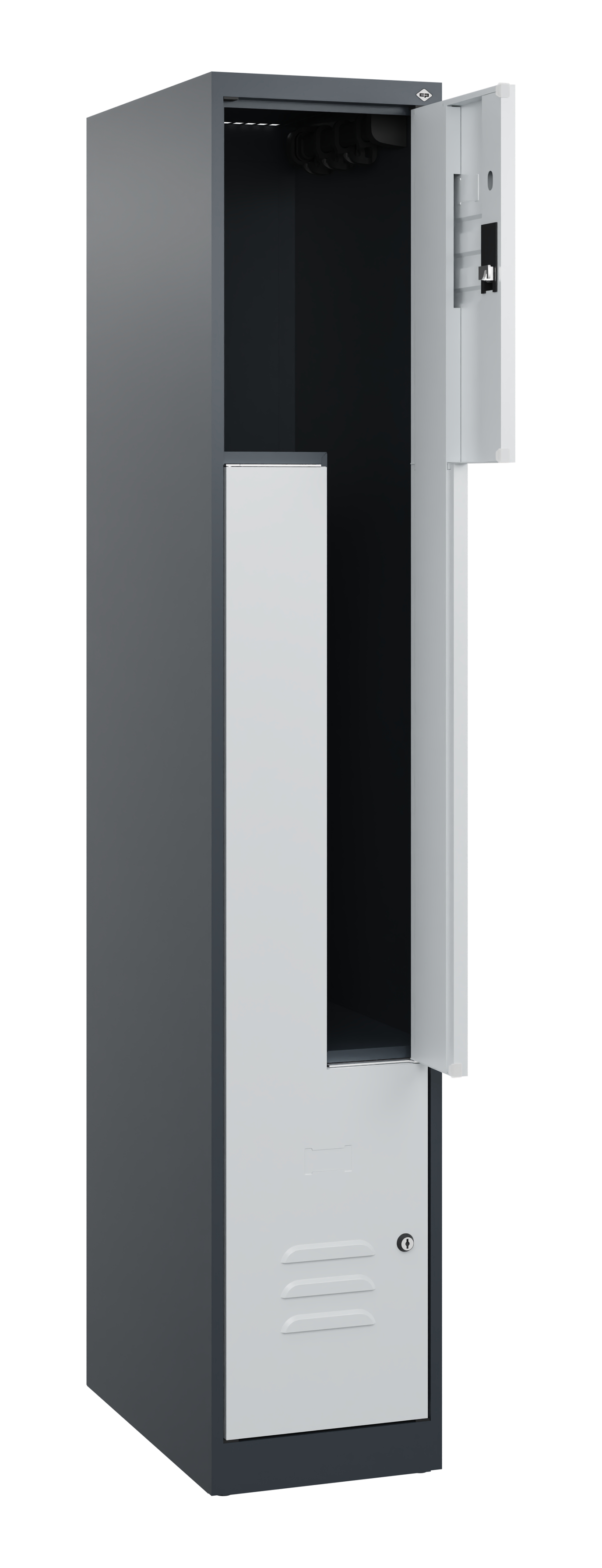 C+P Z-Spind Classic PLUS, 2 Abteile, 1700x300x500mm, 7016/7035