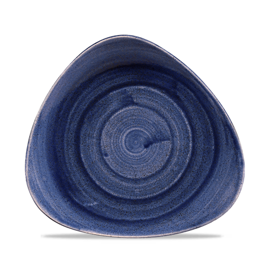Churchill Super Vitrified Stonecast Patina Cobalt Blue Dreiecksteller, 22,9 cm, 12 Stück
