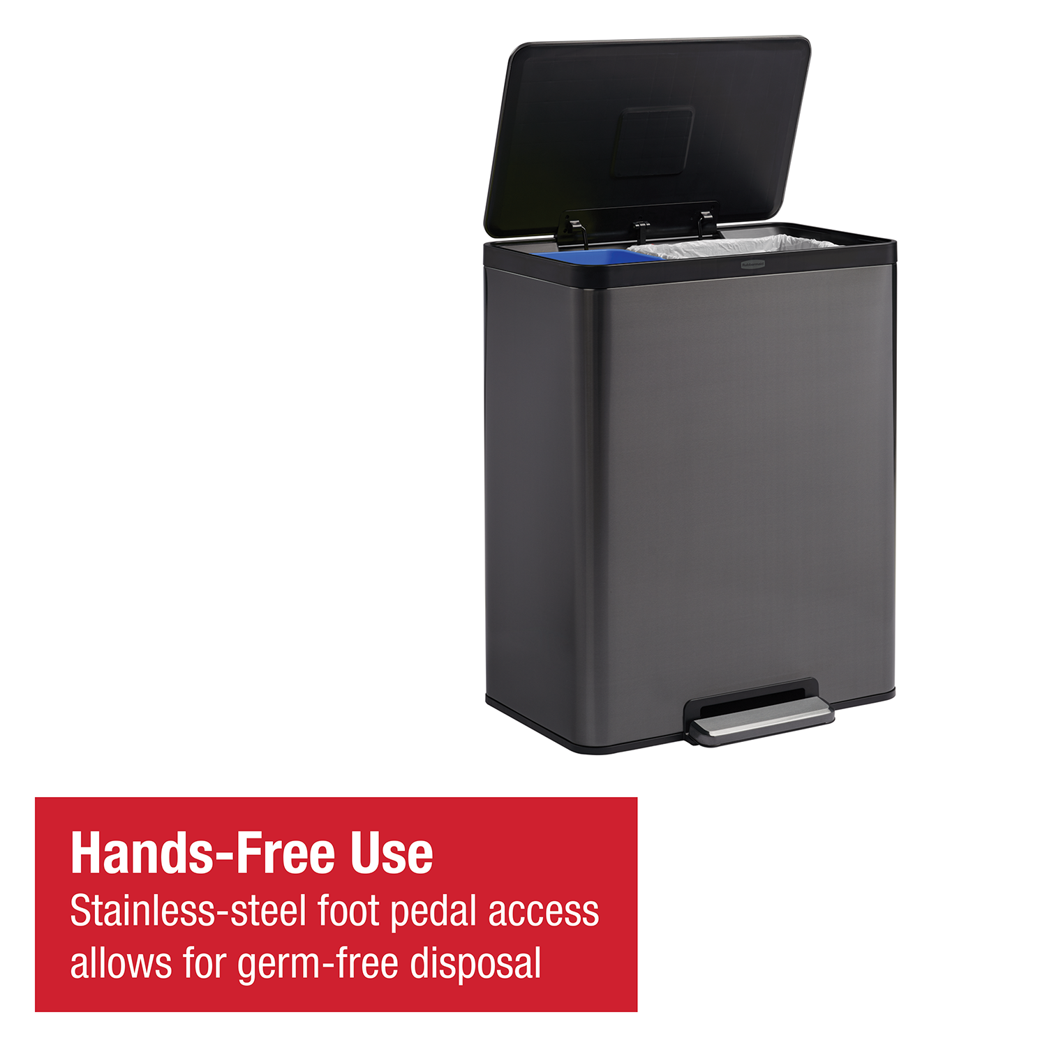 Rubbermaid Elite Abfall- & Recycling-Treteimer, 60 Liter, Anthrazit